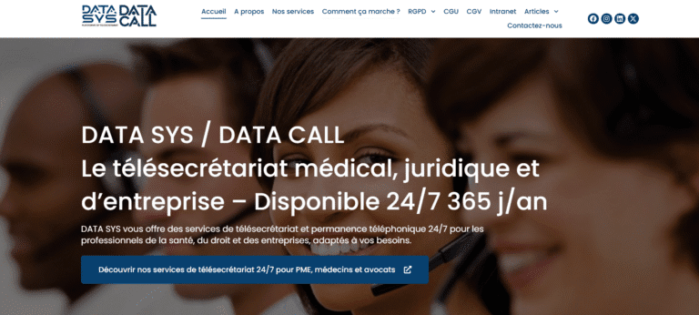 page d'accueil DATA SYS carroussel