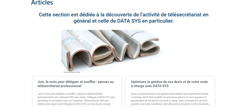 page articles DATA SYS