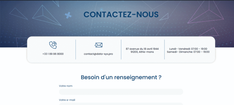 page contact DATA SYS
